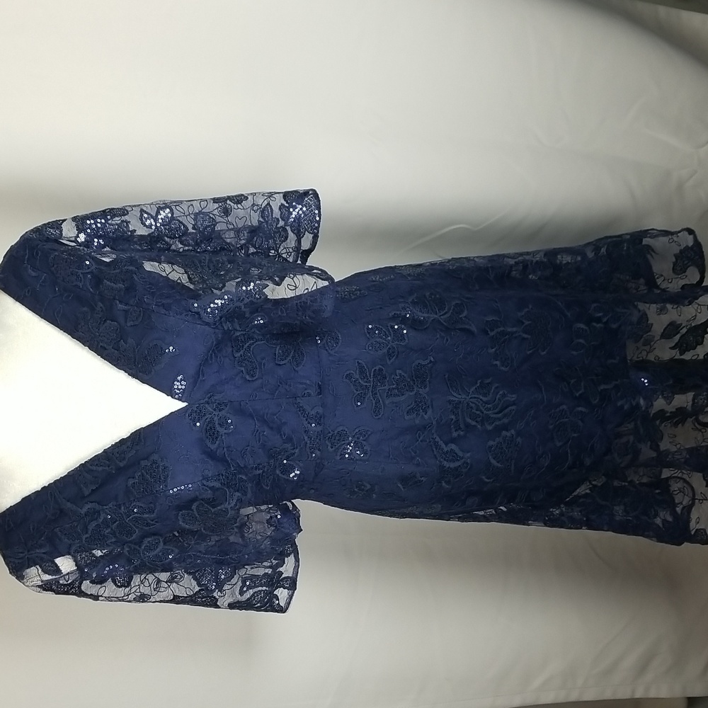 Dress The Population navy blue midi dress size S